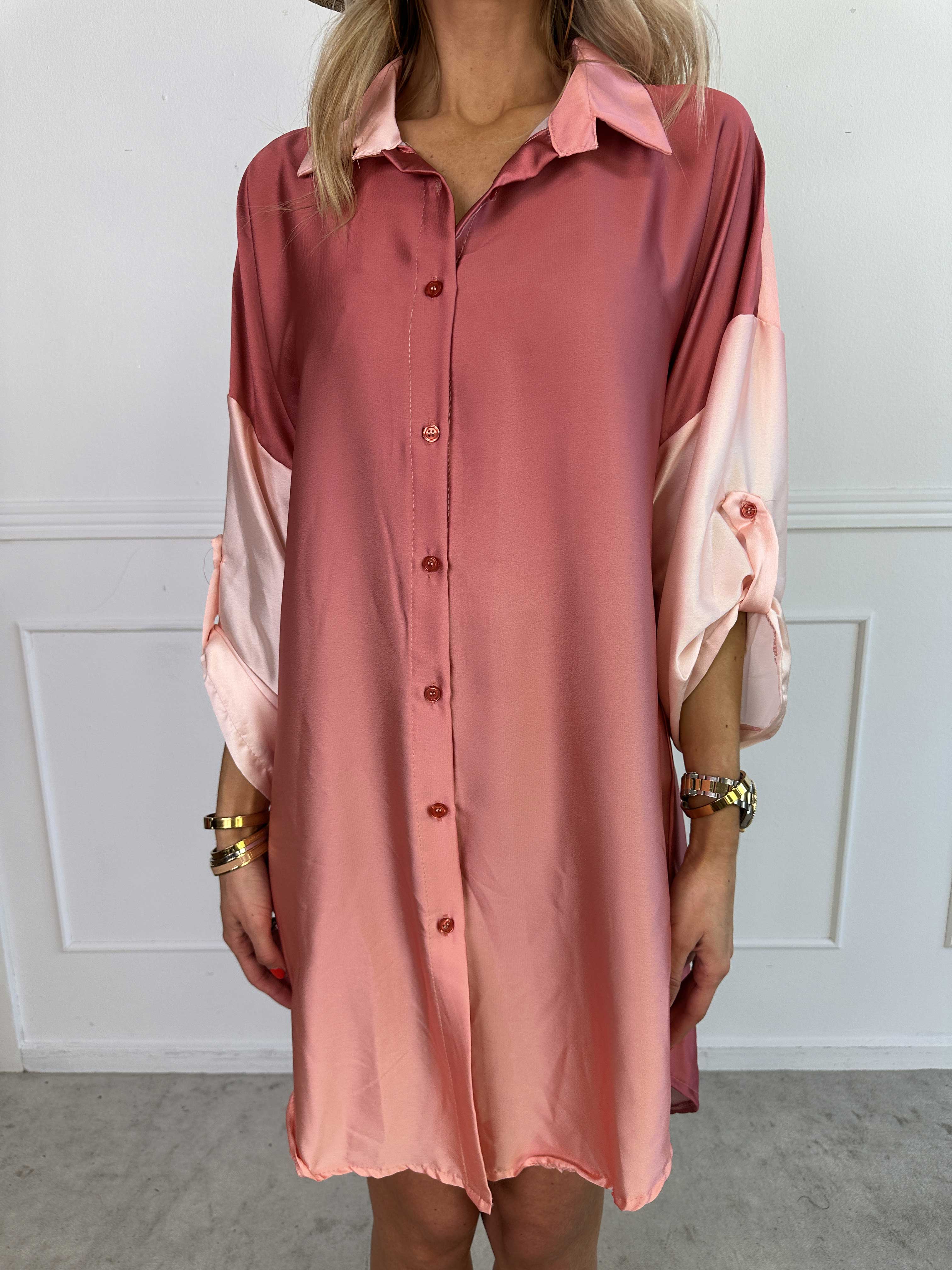 Camilia - Skjortklänning i lös passform i flerfärgad